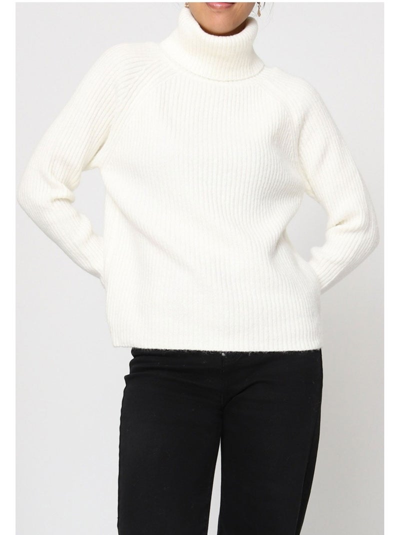 Maglia a collo alto Kebello Bianco - Kiabi