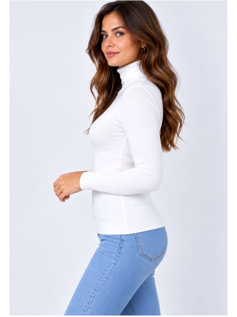 Maglia a collo alto kebello Bianco - Kiabi