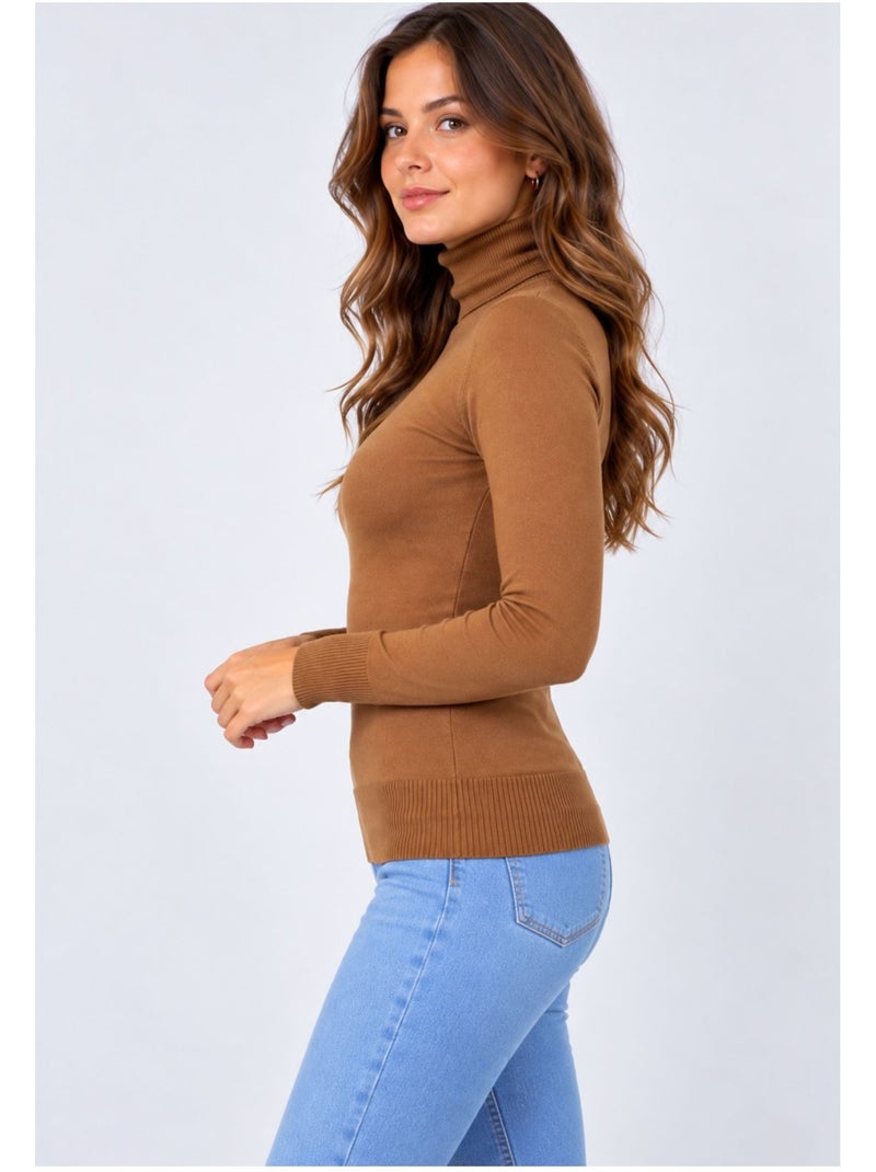 Maglia a collo alto kebello Cammello - Kiabi