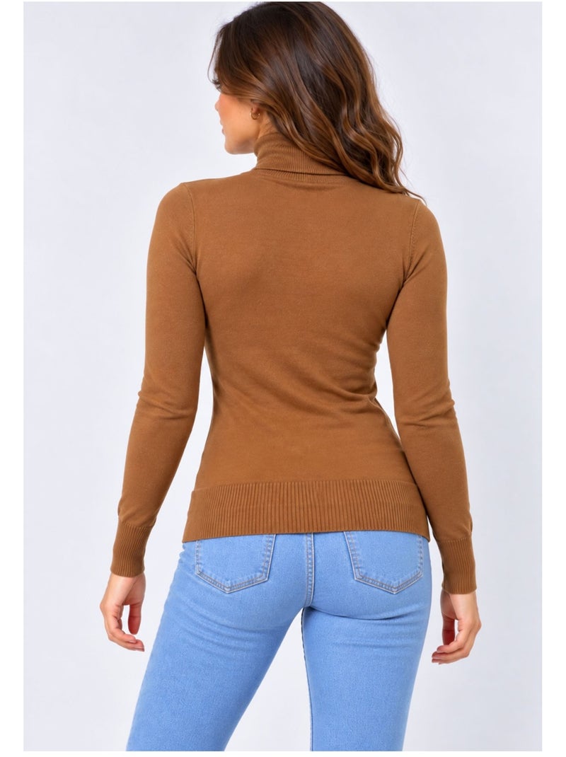 Maglia a collo alto kebello Cammello - Kiabi