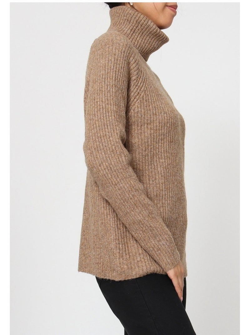 Maglia a collo alto Kebello Marrone - Kiabi