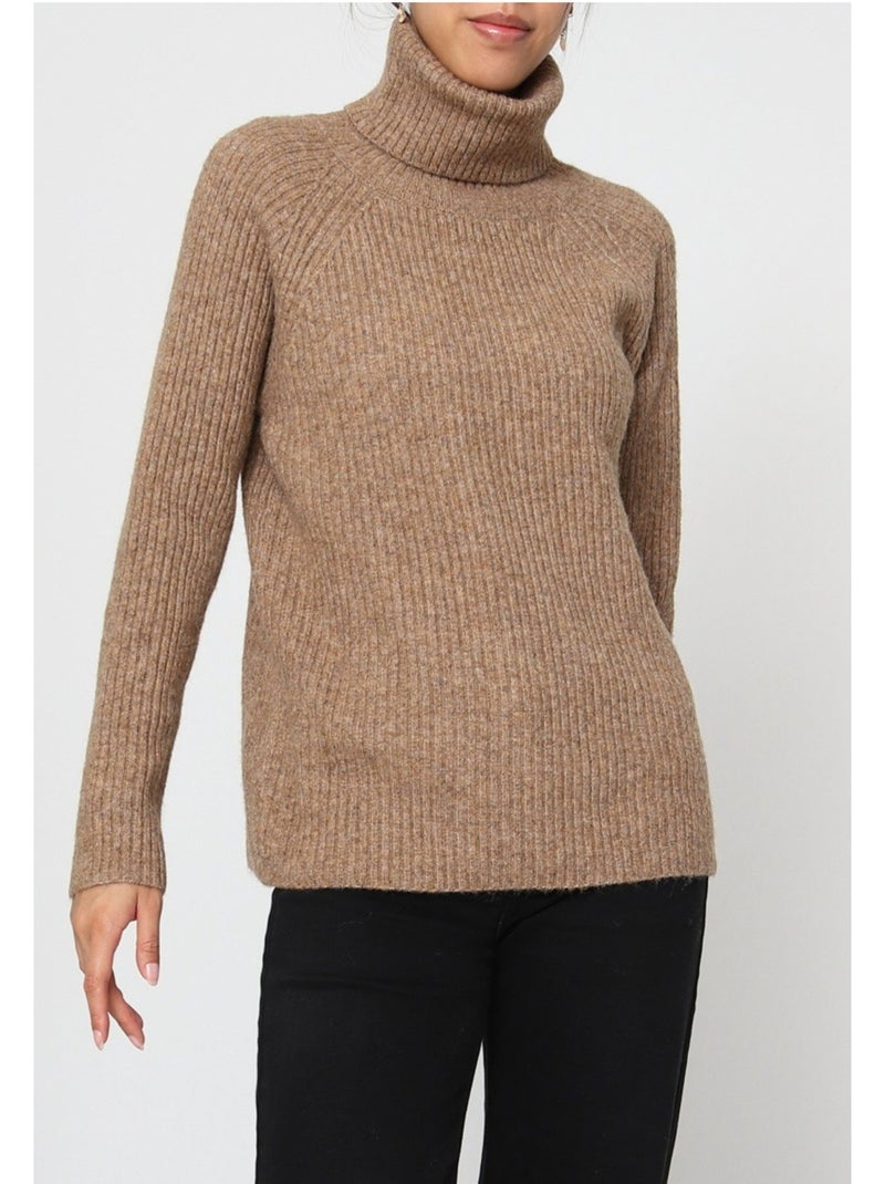 Maglia a collo alto kebello Marrone - Kiabi