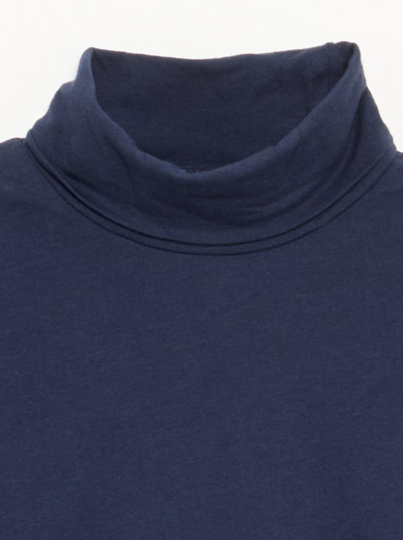 Maglia a collo alto tinta unita Blu - Kiabi
