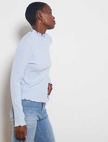 Maglia a coste con bordino dorato - Kiabi