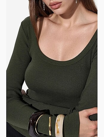 Maglia a costine corta maniche lunghe busem