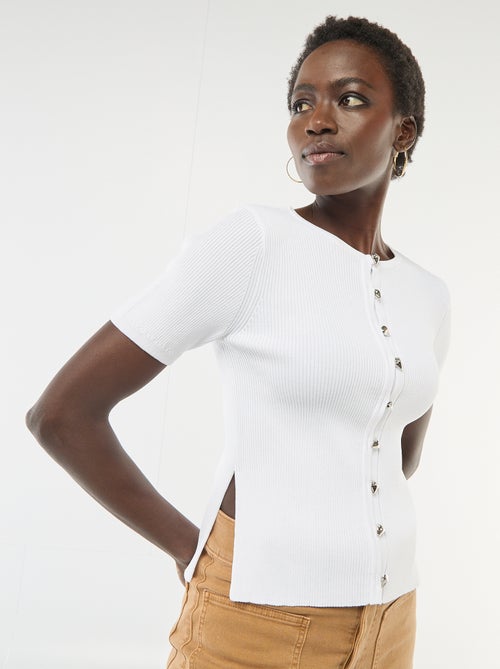 Maglia a maniche corte con bottoni decorativi - Kiabi