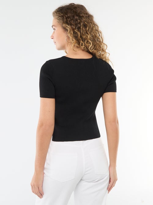 Maglia a maniche corte con bottoni decorativi - Kiabi