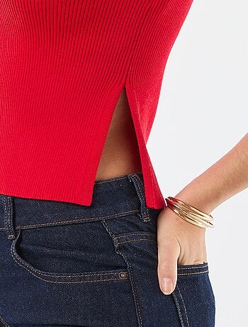 Maglia a maniche corte con bottoni decorativi