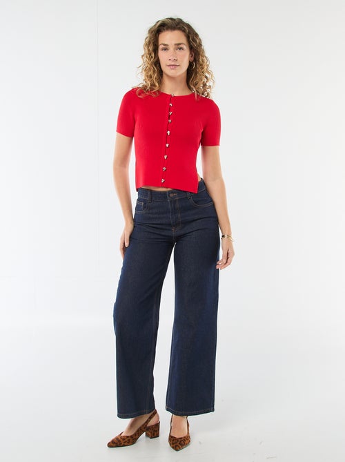 Maglia a maniche corte con bottoni decorativi - Kiabi