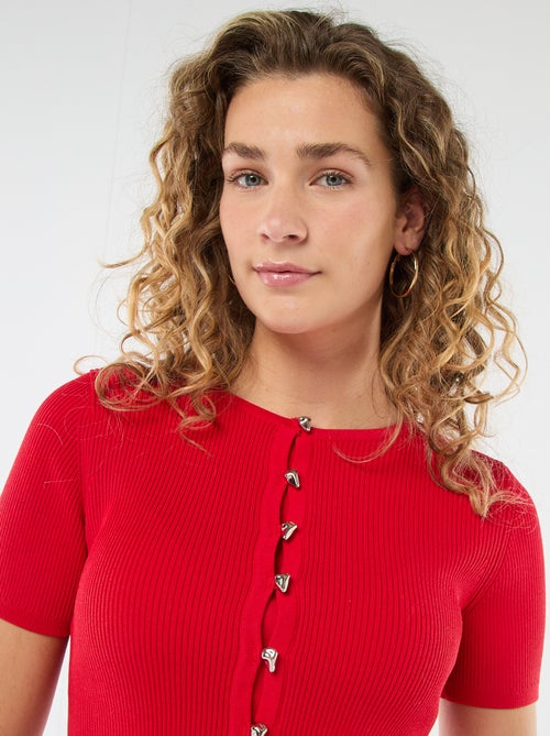 Maglia a maniche corte con bottoni decorativi - Kiabi