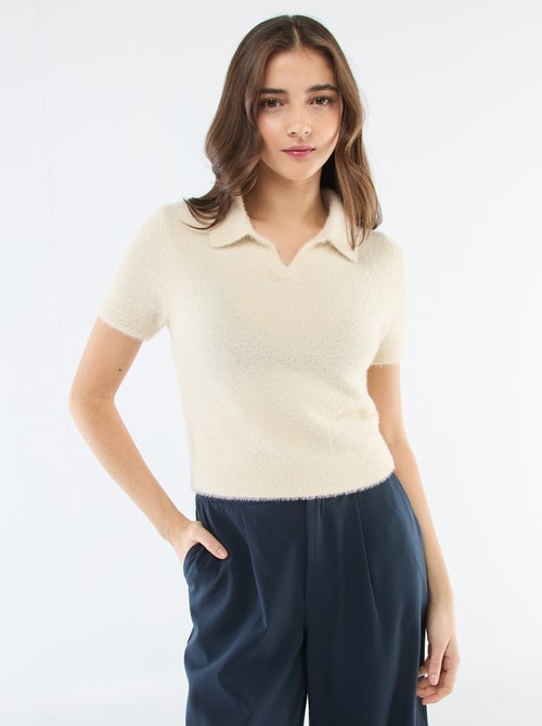 Maglia a maniche corte in maglia pelosa - Kiabi