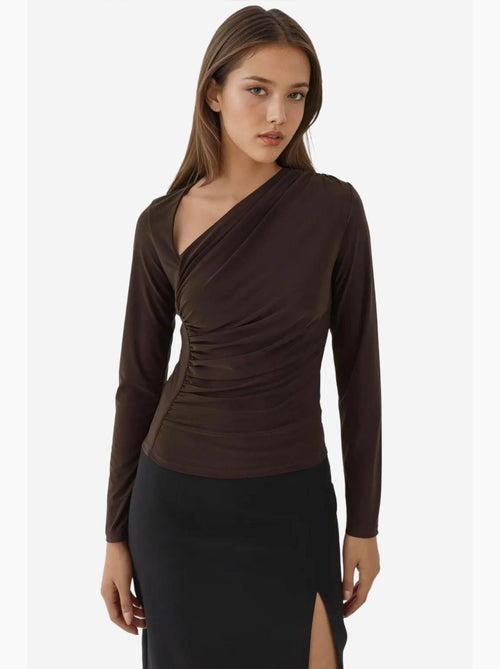 Maglia a maniche lunghe con colletto asimmetrico hiccup - Kiabi