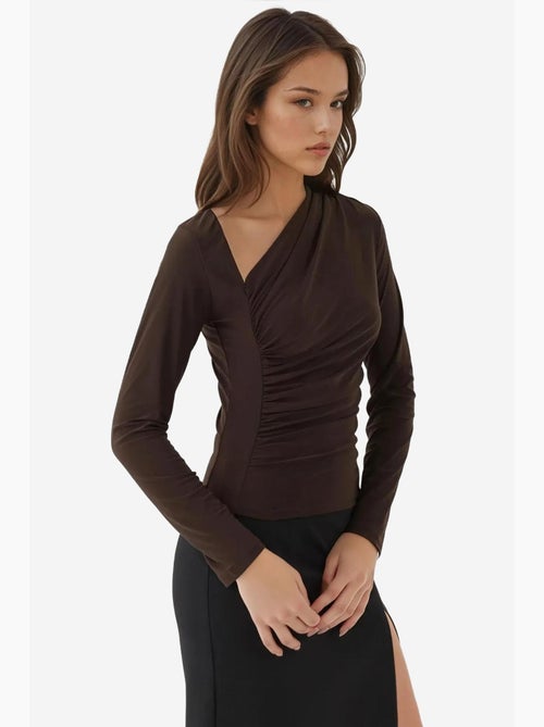 Maglia a maniche lunghe con colletto asimmetrico hiccup - Kiabi