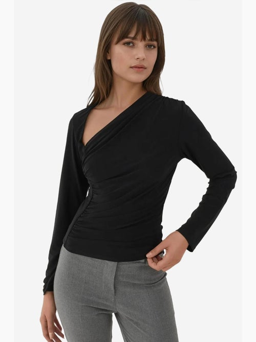 Maglia a maniche lunghe con colletto asimmetrico hiccup - Kiabi