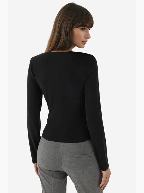 Maglia a maniche lunghe con colletto asimmetrico - Kiabi