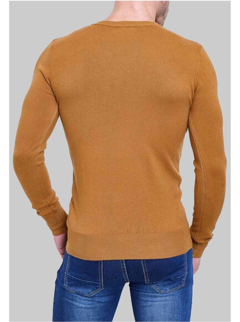 Maglia a maniche lunghe con scollo a V Kebello Marrone - Kiabi
