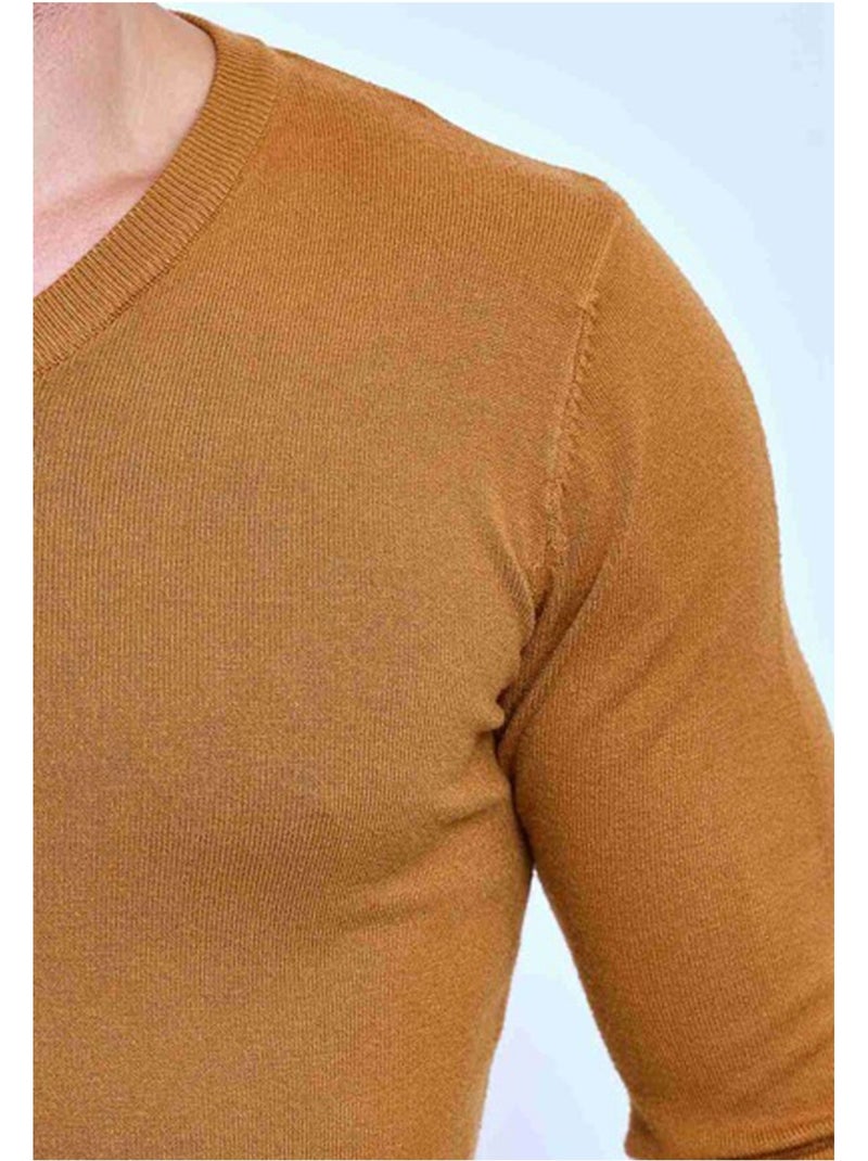 Maglia a maniche lunghe con scollo a V Kebello Marrone - Kiabi
