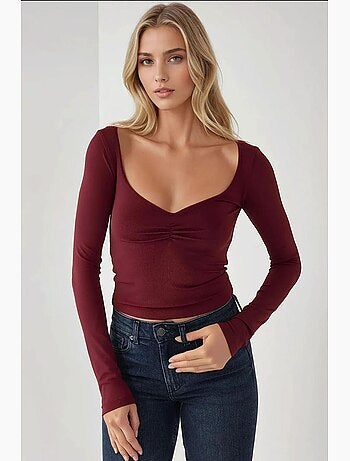Maglia a maniche lunghe con scollo a v slim fit hiccup