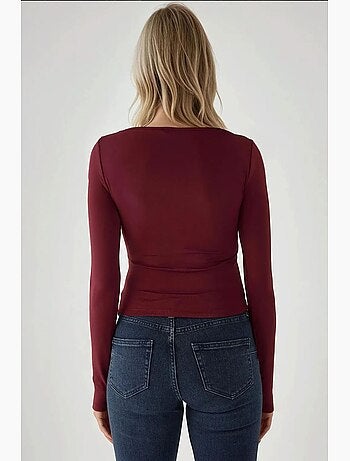 Maglia a maniche lunghe con scollo a v slim fit hiccup
