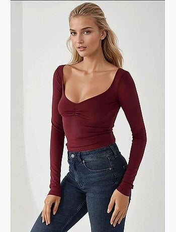 Maglia a maniche lunghe con scollo a v slim fit hiccup
