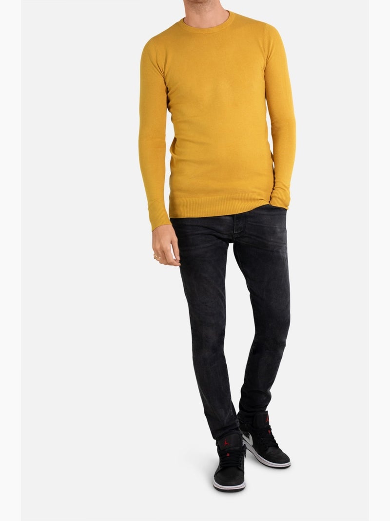 Maglia a maniche lunghe con scollo rotondo Kebello Giallo - Kiabi