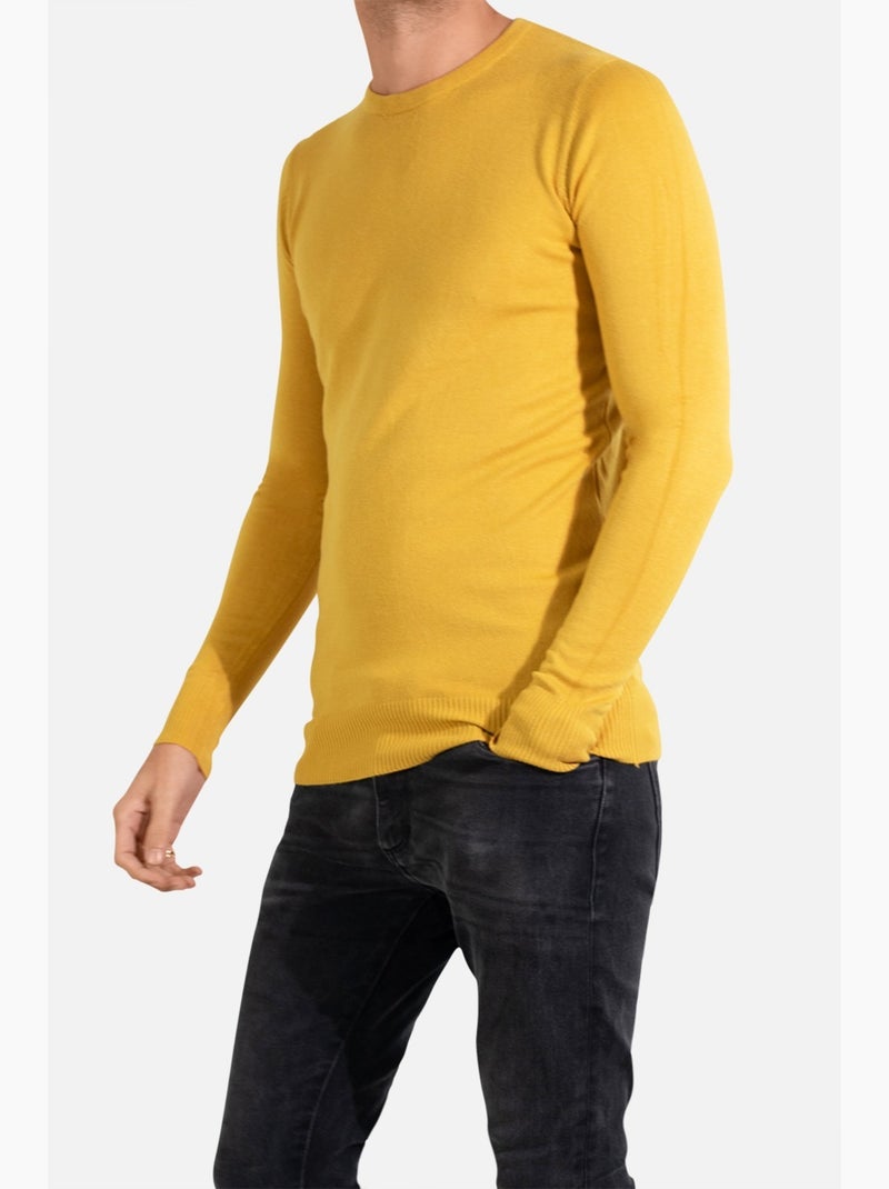 Maglia a maniche lunghe con scollo rotondo Kebello Giallo - Kiabi