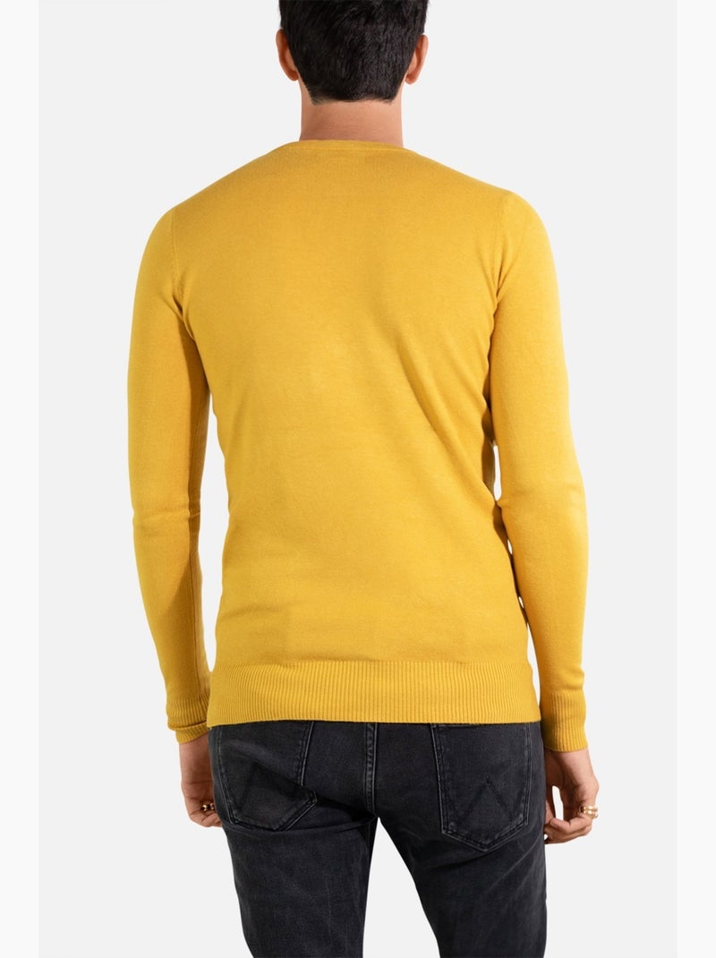 Maglia a maniche lunghe con scollo rotondo Kebello Giallo - Kiabi