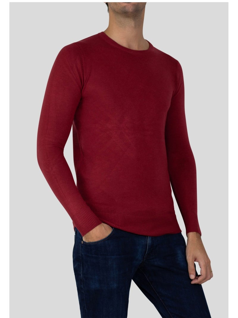 Maglia a maniche lunghe con scollo rotondo Kebello Rosso - Kiabi