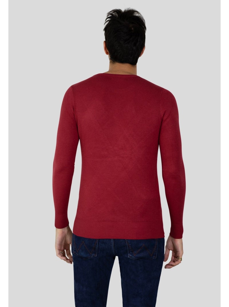 Maglia a maniche lunghe con scollo rotondo Kebello Rosso - Kiabi