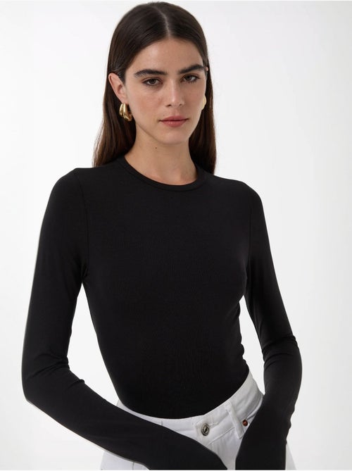 Maglia a maniche lunghe con scollo rotondo slim fit hiccup - Kiabi Maglia a maniche lunghe con scollo rotondo slim fit hiccup - Kiabi