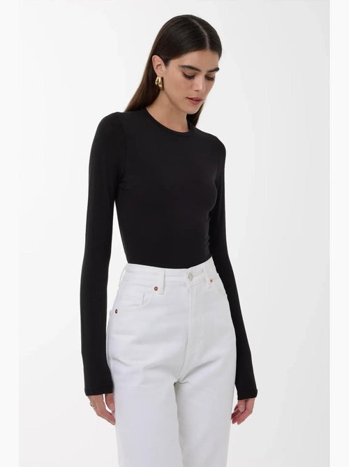 Maglia a maniche lunghe con scollo rotondo slim fit hiccup - Kiabi Maglia a maniche lunghe con scollo rotondo slim fit hiccup - Kiabi