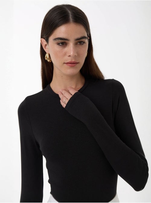 Maglia a maniche lunghe con scollo rotondo slim fit hiccup - Kiabi Maglia a maniche lunghe con scollo rotondo slim fit hiccup - Kiabi