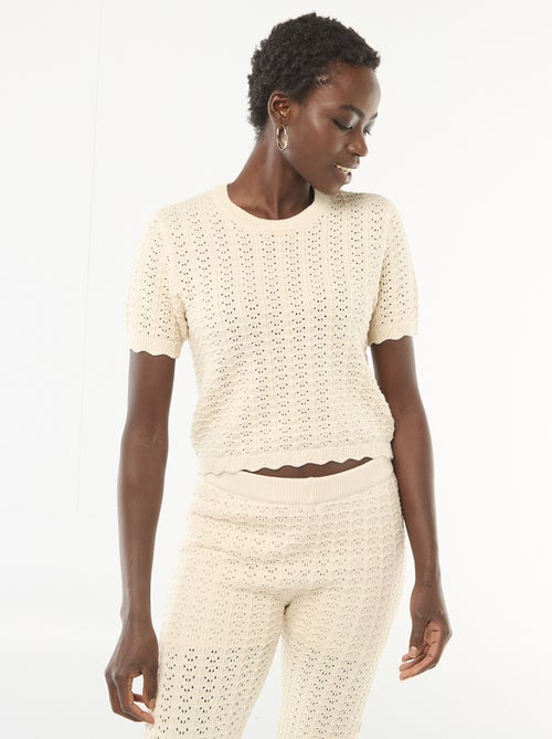 Maglia all'uncinetto a maniche corte - Kiabi