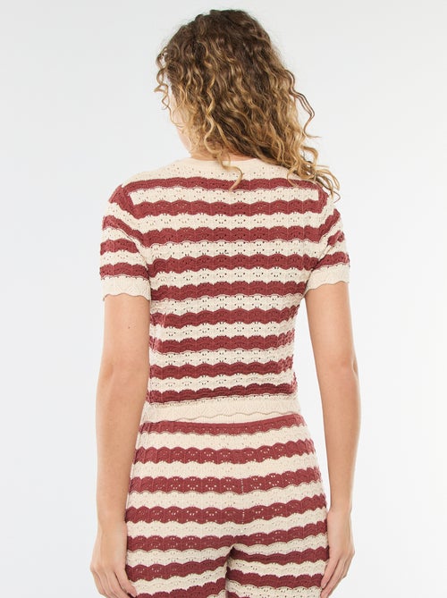 Maglia all'uncinetto a maniche corte - Kiabi