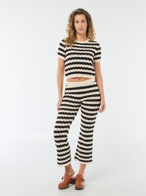 Maglia all'uncinetto a maniche corte - Kiabi