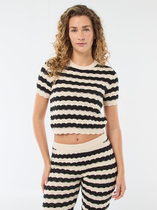 Maglia all'uncinetto a maniche corte - Kiabi