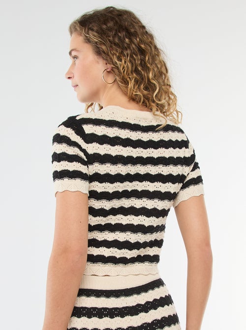 Maglia all'uncinetto a maniche corte - Kiabi