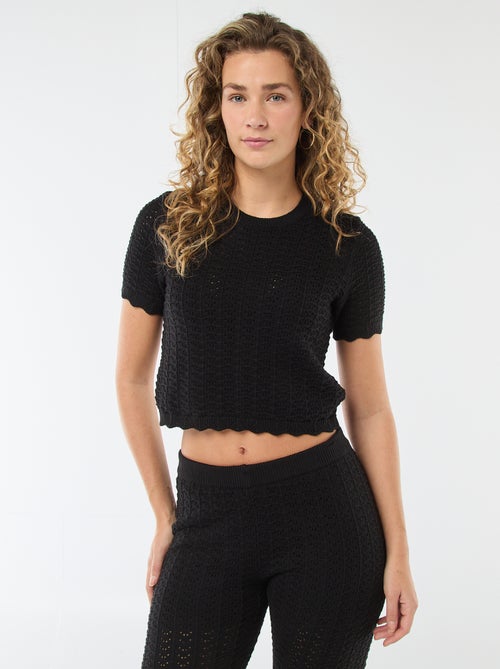 Maglia all'uncinetto a maniche corte - Kiabi