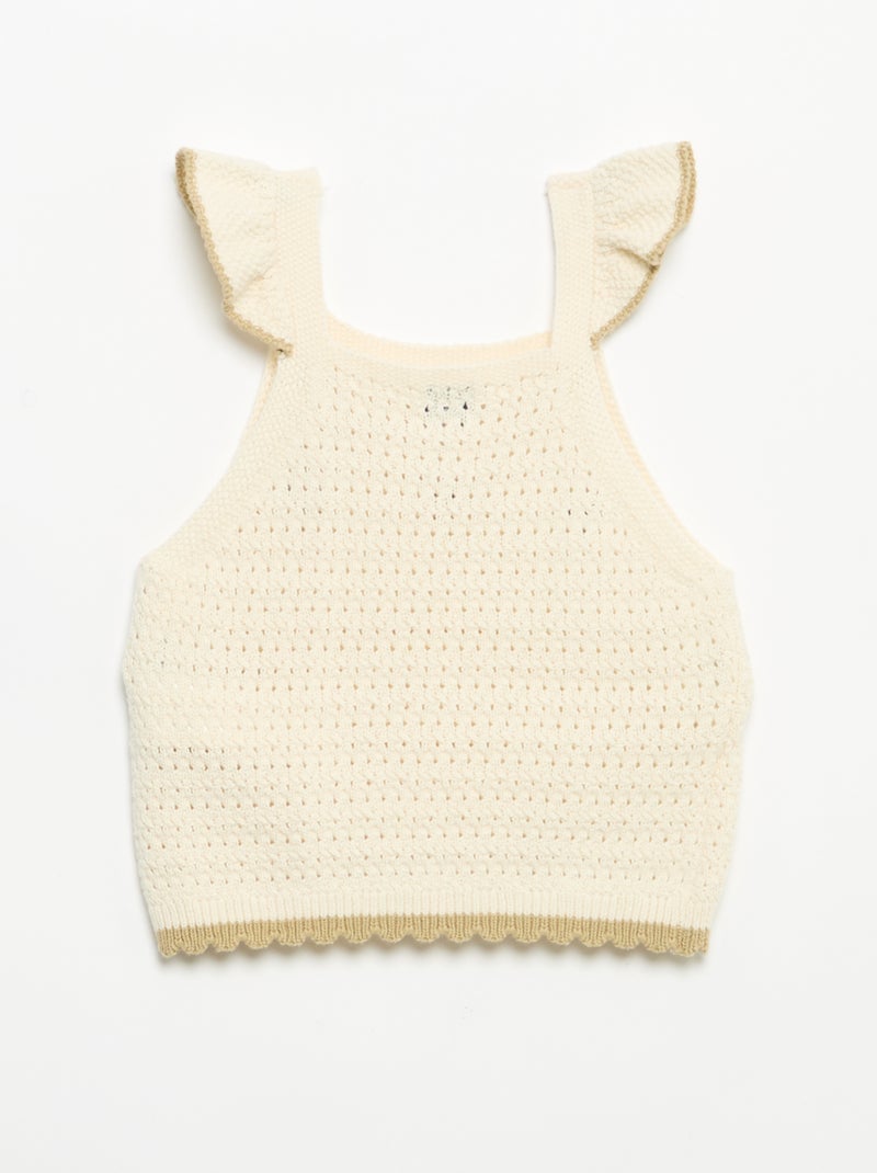 Maglia all'uncinetto senza maniche Beige - Kiabi