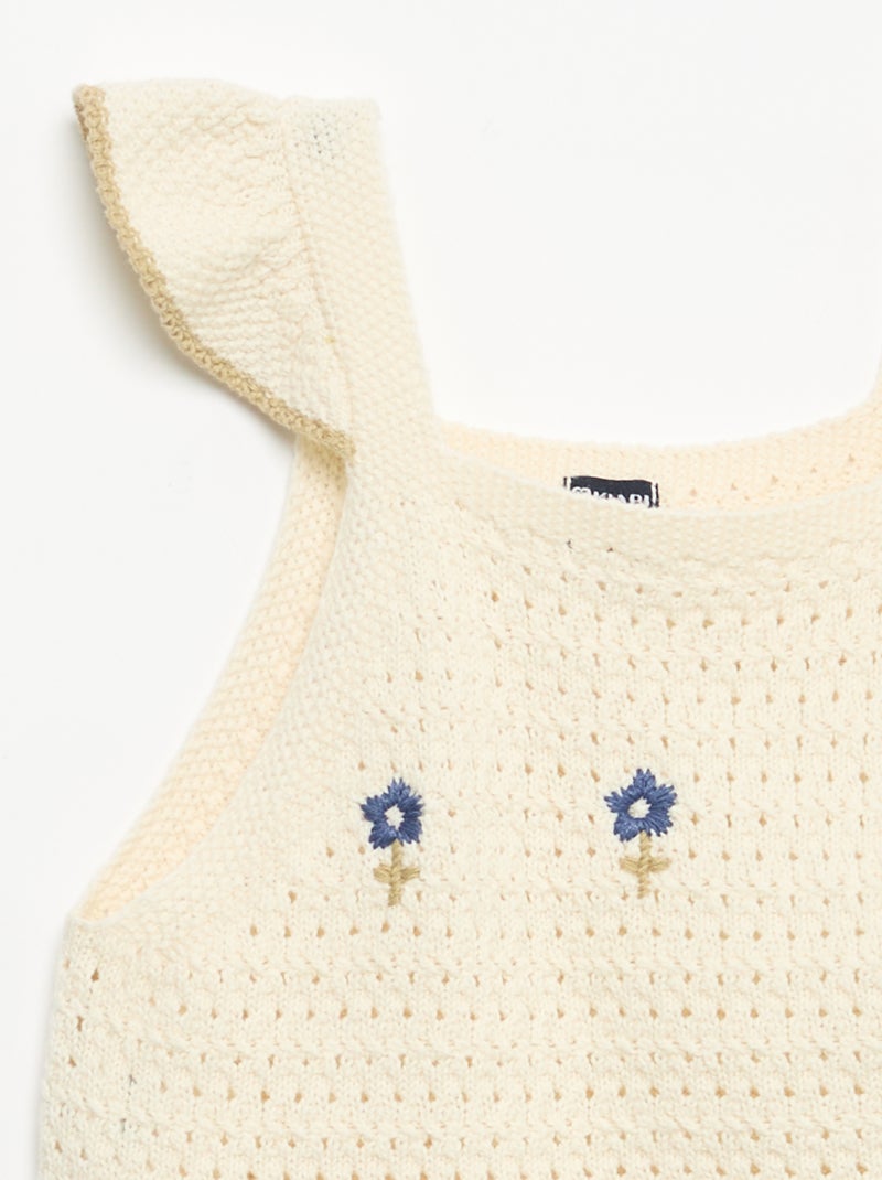 Maglia all'uncinetto senza maniche Beige - Kiabi