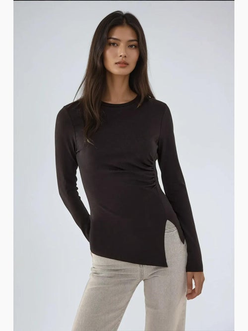 Maglia asimmetrica a maniche lunghe con scollo rotondo hiccup - Kiabi Maglia asimmetrica a maniche lunghe con scollo rotondo hiccup - Kiabi