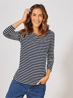 Maglia basic collo a barchetta - Kiabi