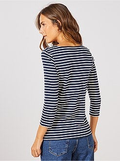 Maglia basic collo a barchetta - Kiabi