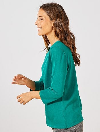 Maglia basic collo a barchetta - Kiabi