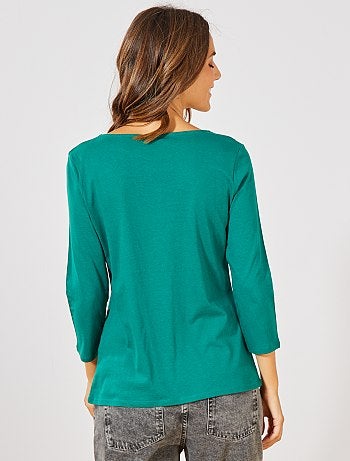 Maglia basic collo a barchetta - Kiabi