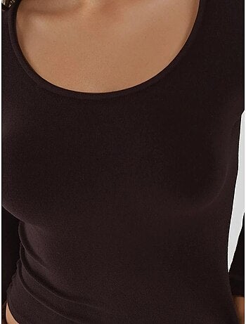 Maglia basica a maniche lunghe con scollo a u hiccup