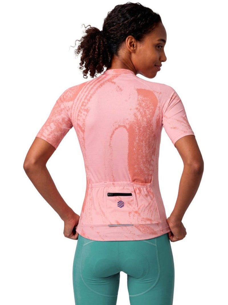 Maglia biodegradabile da donna ciclismo donna bio-w nrc Corallo - Kiabi