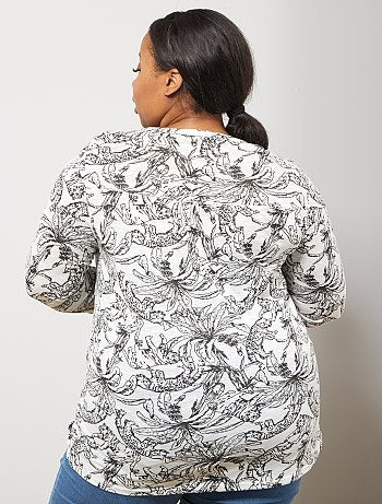 Maglia collo alla tunisina con stampa - Kiabi