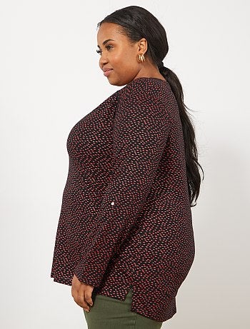 Maglia collo alla tunisina con stampa - Kiabi