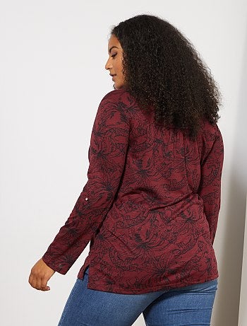 Maglia collo alla tunisina con stampa - Kiabi
